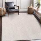 CAMILSON Easy Jute Rug 6x9, Indoor Outdoor Off-White Color Fiber Area Rugs for Living Room Patio and Bedroom Rug Herringbone Seagrass Woven Design Easy-Cleaning, Washable Outside Carpet Alfombras 6x9