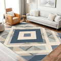 Geometric Rug, Washable 5x8 Rug for Living Room, Modern Abstract Patterned Indoor Carpet, Geometric Decor for Home, Bedroom, Soft Non Slip Thin Design FER99
