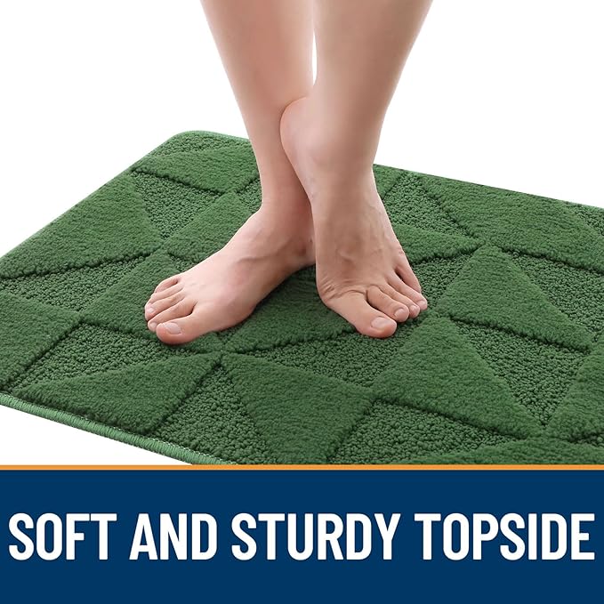 OLANLY Door Mats Indoor, Non-Slip, Absorbent, Dirt Resist, Entrance Washable Mat, Low-Profile Inside Entry Doormat for Entryway (30x17 inches, Green)