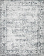 Lahome Vintage 8x10 Washable Grey Rugs for Living Room Bedroom, Boho Dining Room Rugs for Under Table, Soft Non Slip Indoor Throw Carpet for Home Office Playroom (8x10ft,Grey)