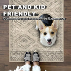KILOCOCO Hallway Runner Rug 3'x10' Runners for Hallways Washable Runner Rug Non Slip Rubber Backed Low-Pile Runners for Bedroom Kitchen Living Room Laundry Room Boho Rugs, Beige/Gray/Green