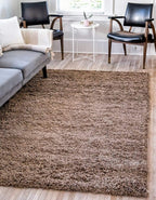 Unique Loom Solid Shag Collection Area Rug (5' 1" x 8' Rectangle, Sandy Brown)