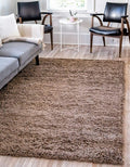 Unique Loom Solid Shag Collection Area Rug (3' 3" x 5' 3" Rectangle, Sandy Brown)