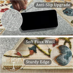 5x8 Machine Washable Area Rug for Living Room, Beige Vintage Boho Floral Rug Large Non-Slip Low Pile Soft Faux Wool Carpet, Kids and Pets Friendly for Bedroom Dining Room Farmhouse Home Decor Rug