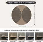 Lahome Modern Rainbow Round Rug, 6ft Easy Jute Circle Patio Rug Washable Indoor Outdoor Living Room Carpet, Farmhouse Natural Contemporary Round Carpet for Entryway Backyard