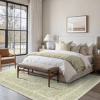 5x7 Area Rug Machine Washable Boho Rug for Living Room,Ultra-Thin Low Pile Carpet,Lightweight Indoor Printed Rug,Non Slip Floral Area Rug for Bedroom, Dining Room, Home Office,Taupe