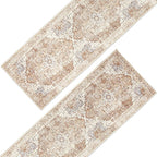 jinchan Kelda Runner Rug 2x8-2pcs Hallway Rug Kitchen Washable Runner Vintage Mat Retro Lightweight Non-Slip Floor Cover Distressed Thin Carpet for Entryway Bathroom Bedroom Laundry Room Brick Red