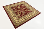 Unique Loom Voyage Collection Traditional Oriental Classic Intricate Design Area Rug (4' 0 x 4' 0 Square, Red/Gold)