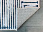 GLN Rugs Contemporary Collection - Machine Washable Area Rug, Contemporary Washable, Non Slip, Low Pile Chenille Rug, Living Room, Bedroom, Kitchen Rug (2'6" x 7' Blue Ivory)