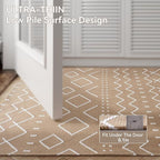 Hallway Runner Rug 2x8, Washable Kitchen Runners Non Slip, Ultra Thin Entryway Floor Mat Fit Under Door, Soft Low Pile Cotton Boho Carpet for Laundry Outdoor Bedroom