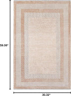 Alfa Rich 3x5 Beige Cream Washable Area Rugs for Living Room Bedroom Kitchen Dining Cotton Runner