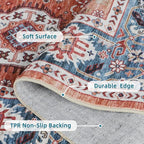 Dripex 8x10 Area Rugs - Stain Resistant Washable Rug Distressed Rugs for Living Room Dining Room Bedroom Anti-Slip Low-Pile and Soft Accent Rug Farmhouse Office Home Decor, Pet & Child Friendly