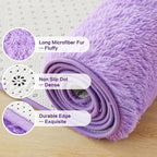 Andency Purple Soft Area Rugs for Living Room Bedroom, 3x5 Non-Slip Fluffy Shag Carpet, Indoor Floor Fuzzy Shaggy Living Room Plush Rug for Kids Dorm Nursery Home Decor Aesthetic