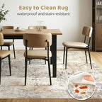 5x8 Area Rug Living Room: Machine Washable Large Abstract Soft Thin Rugs Stain Resistant Indoor Floor Non-Slip Accent Carpet for Bedroom Nursery Playroom Office Dining Room Dorm- Gray Gold