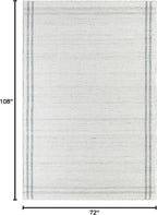 Mark&Day Wool Rugs, 6x9 Janmichael Solid and Border Gray/Ivory Area Rug, Grey Ivory Black Carpet for Living Room, Bedroom or Kitchen (6' x 9')