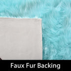 Latepis Light Blue Shaggy Rugs for Bedroom 3x4 Faux Sheepskin Rug Teal Fur Rug for Living Room Fluffy Bedside Plush Boho Rugs Luxury Home Decor