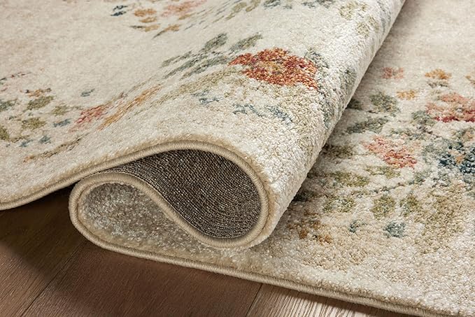 Loloi Rifle Paper Co. Laurel Collection LAU-01 Cream 9'-2" x 12'-2" Area Rug