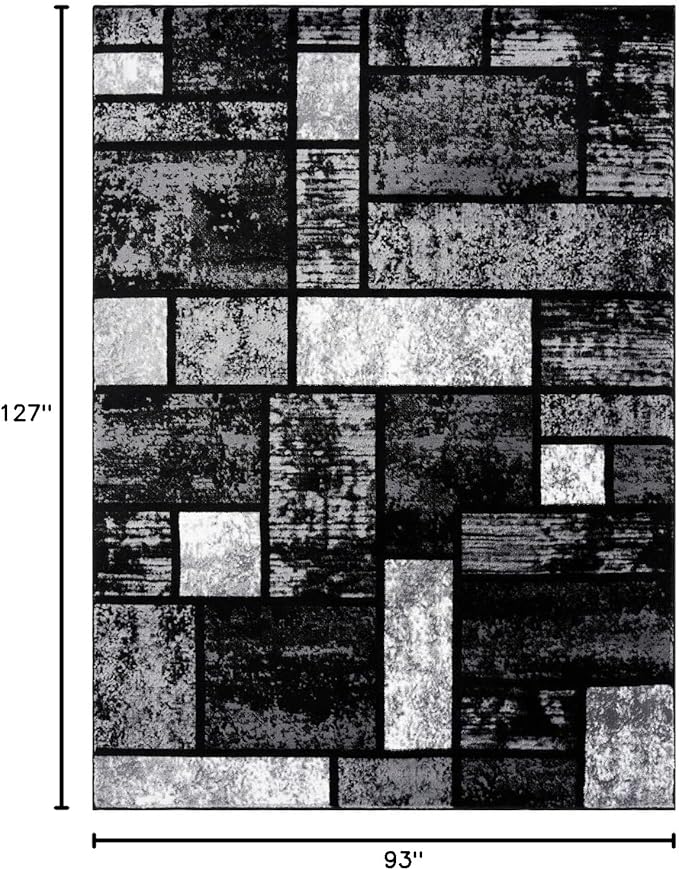 LUXE WEAVERS Modern Geometric Squares 10007 Gray 8x10 Area Rug