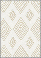 Washable 6x6 Modern Geometric Rug Living Room, Beige Abstract Diamond Design Area Rugs for Bedroom, Modern Geometric Home Decor Carpet, Low Pile, Non Slip, Kids & Pet Friendly (N4183)