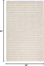 Dash and Albert Roark Wool Area Rug - 3' x 5' Ivory Geometric Hand Tufted Accent Rug - Durable, High Traffic Areas Hallway, Living Room, Stairs - Premium Luxury Hotel Quality Soft Breathable