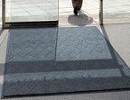 WaterHog Diamond | Commercial-Grade Entrance Mat with Rubber Border – Indoor/Outdoor, Quick Drying, Stain Resistant Door Mat (Bluestone, 4' x 10')