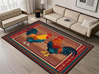 Rustic Rooster Area Rug，3x5ft,The Colorful Rooster Rug in A Farmhouse Style Adds Natural Vitality to Your Home，Soft and Comfortable Easy to Clean Carpet Suitable for Living Room Bedroom Kitchen