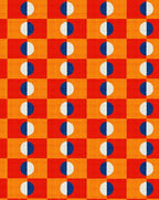 Modern Checkerboard Area Rug with Orange and Red Pattern Vibrant Non Slip Washable 6x9 Rugs for Living Room Dining Room Bedroom Home Office Playroom Large Indoor Carpet Durable Bathmat
