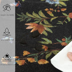 Black Area Rug 3x5 Washable, Non-Slip Small Rug Carpet, Floral Boho Low Pile Soft Throw Rugs for Entryway, Bedroom, Kids Room, Dorm, Office, Nursery, Vintage Home Decor