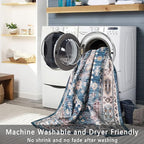 vivorug Blue Runner Rug 2x10 Machine Washable Rug with Non-Slip Backing, Ideal for Kitchen Hallway Entryway Laundry Room - Vintage, Durable, Easy Clean, Low Pile Carpet Runner