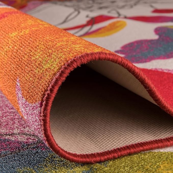 Rugshop Multi Bright Flowers Non Slip Non-Shedding Area Rug for Bedroom, Living Room and Home Office, 3'3" x 5'