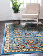 Unique Loom Espahan Collection Area Rug - Cape Cod (4' 1" x 6' 1" Rectangle, Blue/ Black)