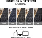 Rugshop Geometric Diamond Stripe Shag Area Rug Anthracite Dark Gray 2' x 3' Ideal for Entryways, Kitchens, or Small Spaces