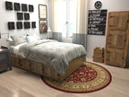 Unique Loom Voyage Collection Traditional Oriental Classic Intricate Design Area Rug (6' 0 x 6' 0 Round, Red/Gold)