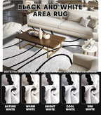 YIHOUSE Black Modern Area Rug 6x9,Abstract Rugs for Bedroom,Black and White Geometric Rug,Minimalist Striped Rug,Dark Washable Area Rugs 5x7 Non Slip Rugs for Living Room，Office