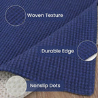 IOHOUZE Washable Runner Rug 2x7 Non Slip Runners for Hallways Entryway Runner Indoor, Kitchen Rugs Woven Cotton Floor Carpet for Kitchen Hall Entrance Bedroom, Royal Blue/Navy