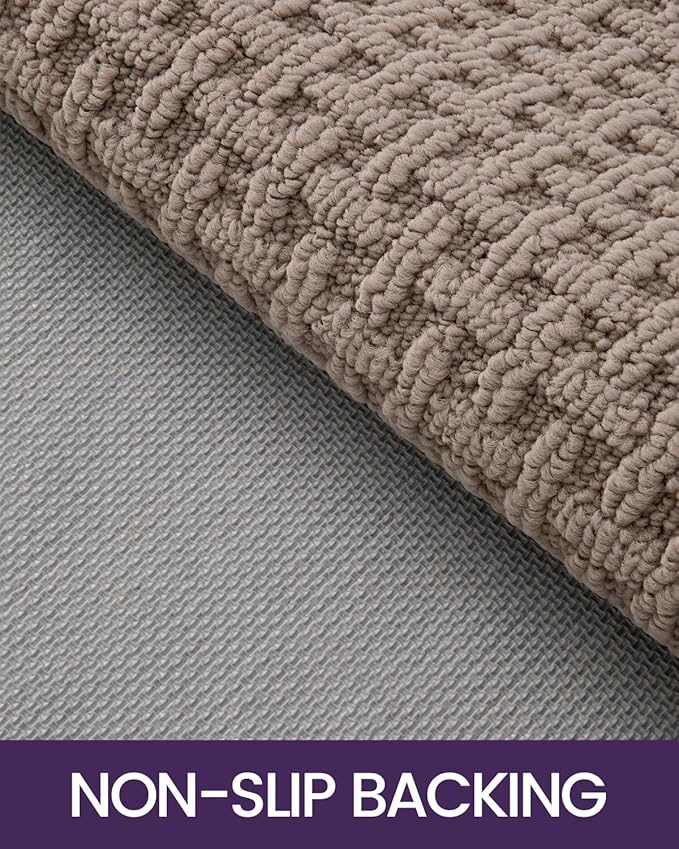 DEXI Front Entryway Door Mat Non Slip 32x48, Washable Entry Way Mats Inside Entrance Low Profile, Welcome Doormat Dirt Trapper for House Floor Home Porter Hall Backdoor Area, Light Taupe