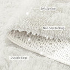 Beglad Fluffy Area Rugs 3 x 5 Feet, Modern Minimalist Style Shag Rugs, Non-Slip Indoor Carpet Soft Rugs for Bedroom, Living Room Cream White