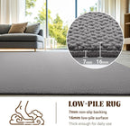 Shilucheng Wool Rug 8x10 Non-Slip, Blend 80% Wool and 20% Cotton Rugs for Living Room, Bedroom, Dinning Room, Soft Durable Cotton Backing Modern Area Rug (Gray)