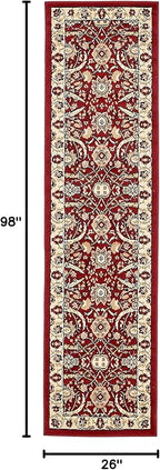 Unique Loom Espahan Collection Area Rug - Cape Cod (2' 2" x 8' 2" Runner, Red/ Beige)