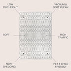JONATHAN Y Boho Vintage Diamond Cream/Gray Indoor Area Rug 5X8 ft, Moroccan Hype for Living Room, Bedroom, Kitchen, Office, Easy-Cleaning, High Traffic, Pet-Friendly, Non-Shedding (MOH101B-5)