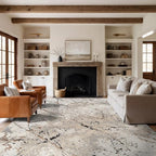 Rugshop Drifted Marble Abstract Area Rug Durable, Kid & Pet Friendly Gray, Ivory, Neutral Tones 7' 10" x 10' Ideal for Sectional Seating Areas, Bedrooms, or Large Dining Spaces