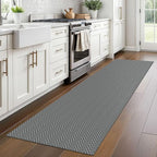 2x8 Ft Braided Runner Rug Washable Runners for Hallways Kitchen Runner Rug with Rubber Backing Cotton Entryway Runner Indoor, Woven Floor Carpet for Hall Kitchen Bedroom, Charcoal Gray/Gray