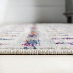 JONATHAN Y Boho Vintage Diamond Cream/Multi Indoor Area Rug 4X6 ft, Moroccan Hype for Living Room, Bedroom, Kitchen, Office, Easy-Cleaning, High Traffic, Pet-Friendly, Non-Shedding (MOH101H-4)