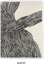 YIHOUSE 9×12 Ft Washable Rug, Black and White Abstract Area Rug for Bedroom, Living Room, Dining Room, Office, Playroom, Nursery, Ultra Thin Nonslip Modern Large Rugs Soft Contemporary Striped Rugs