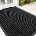 OLANLY Front Door Mat Indoor Outdoor Entrance, Waterproof Heavy Duty Doormat, Fade Resistant, Low Profile, Easy Clean Patio Porch Welcome Floor Mats for Entry, 29.5x17, Off-Black