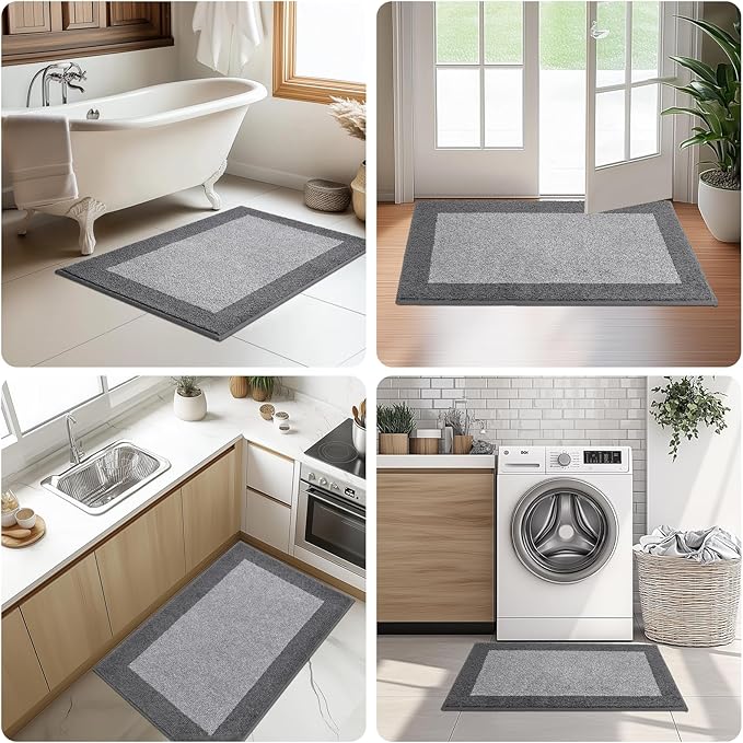 Machine Washable Kitchen Rug 32" x 84", Non Slip Kitchen Mat for Floor, Absorbent Entrance Runner Rug for Bedroom, Hallway, Bathroom, Door (Roll Packing)