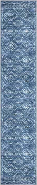 KILOCOCO Hallway Runner Rug 2x10 Runners for Hallways Washable Runner Rug Non Slip Rubber Backed Low-Pile Runners for Bedroom Kitchen Living Room Laundry Room Boho Rugs, Stonewashed Blue