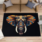 Indian Gods Rugs for Bedroom - 3x4 Area Rug - Ganesha Rugs for Living Room, Abstract 3D Ganesha Rug, Non-Slip Washable Home Decor Carpet