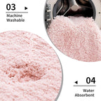 Bathroom Runner Rug 24x59 Pink Non Slip Fluffy Long Bath Mat for Bathroom Floor Washable Plush Luxury Bath Rug for Tub Absorbent Shower Sink Mat Bedside Rug