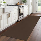 Braided Runner Rug 2.6x8 Ft Washable Runners for Hallways Non Slip Rubber Backed Kitchen Runners Cotton Entryway Runner Indoor, Woven Floor Carpet for Hall Kitchen Bedroom, Brown